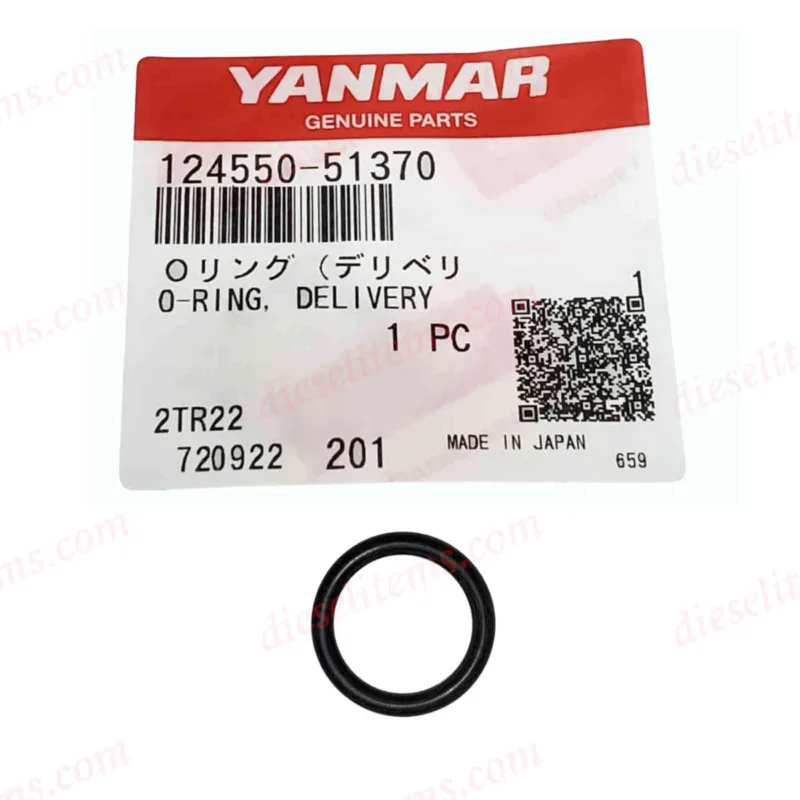 Yanmar 124550-51370 Delivery Valve O-Ring for Injection Pump on GM, 3JH, 4JH, TNE Series