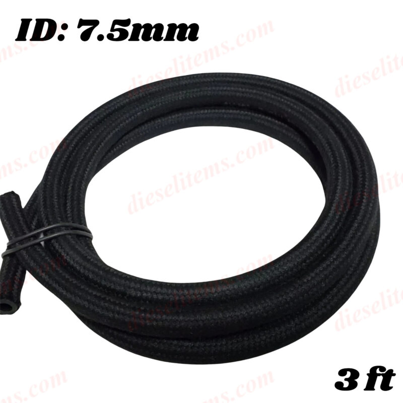 7.5mm Braided Fuel Return Line Hose - Gasoline, Diesel Compatible