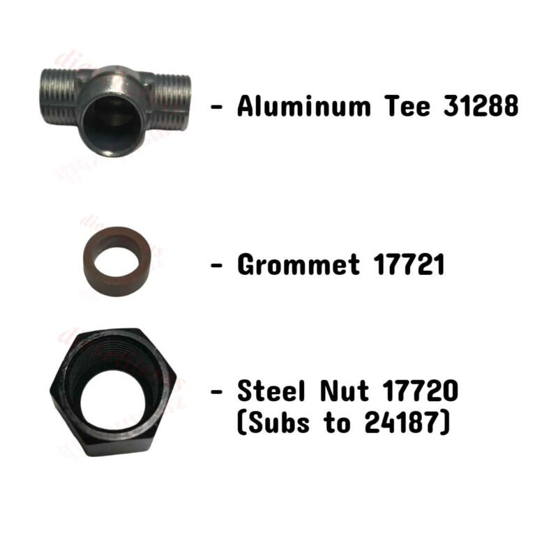 Stanadyne 31286 Injector Return Tee kit for Case John Deere Pencil Inj Leak Off Cap - Image 3